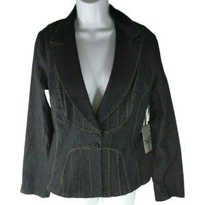 Bisou Bison Dark Denim Jean Jacket NEW Size M